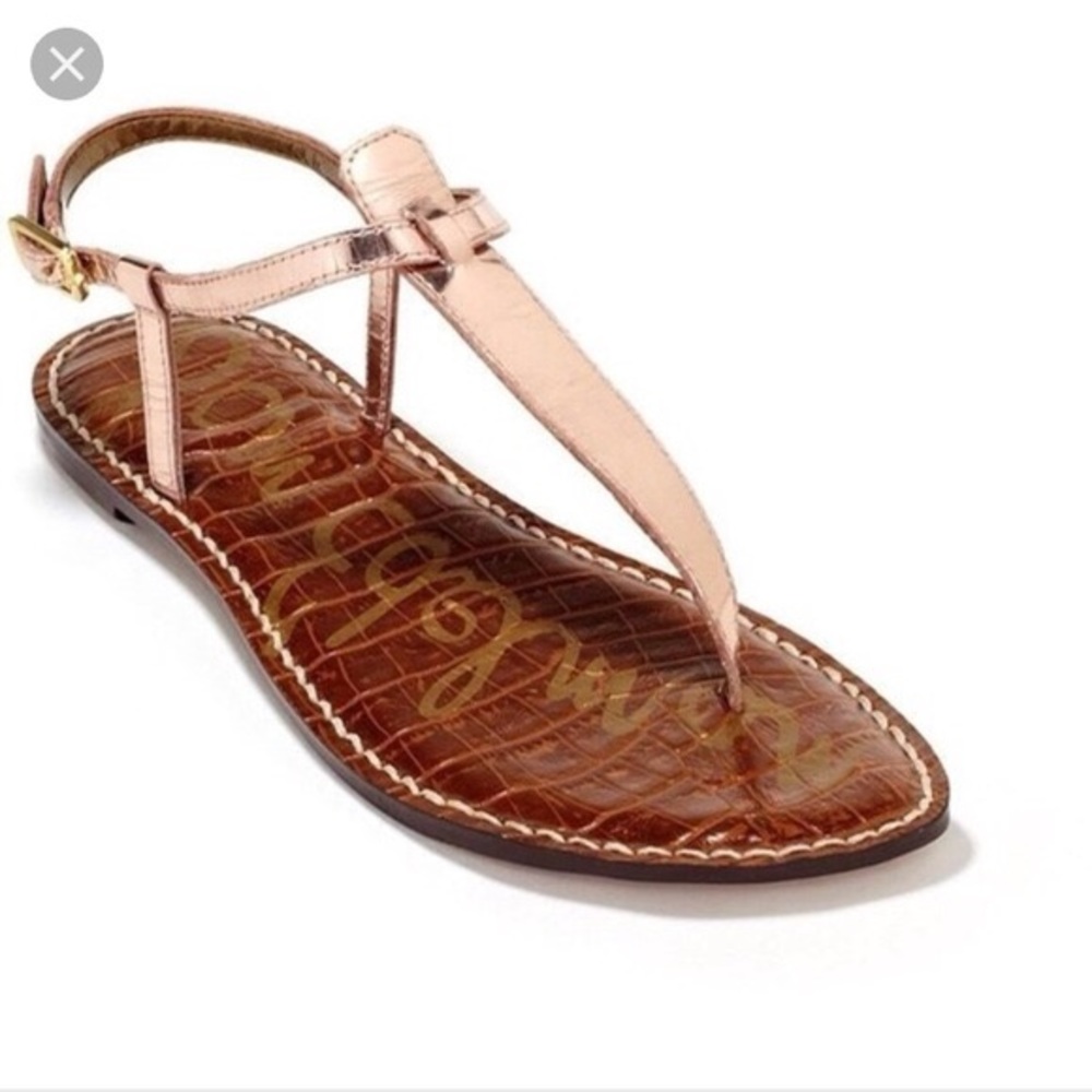 Sam Edelman Gigi Rose Gold t-strap Sandals sz 9.5M